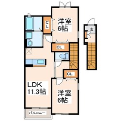 カサベルテいずみの物件間取画像